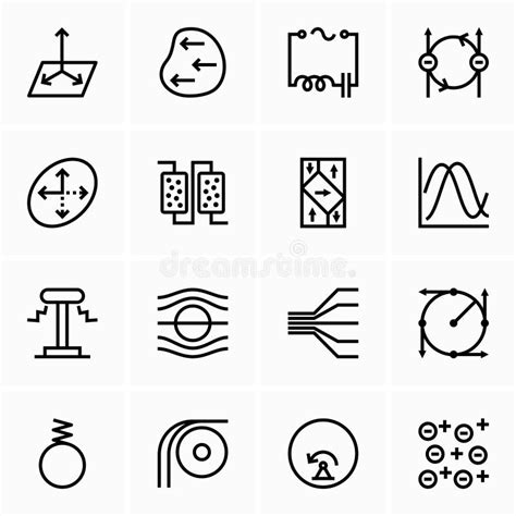 Physics Science Signs Symbols And Icons Stock Vector Illustration Of