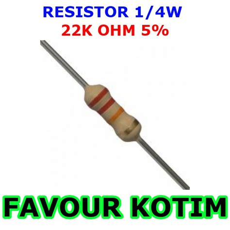 Resistor 22k Ohm 14 Watt 5 R 14 W 025w 5 Persen Fvkotim Shopee