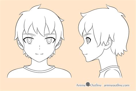 8 Step Anime Boys Head And Face Drawing Tutorial Animeoutline Anime