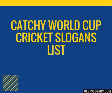 100 Catchy World Cup Cricket Slogans 2024 Generator Phrases Taglines