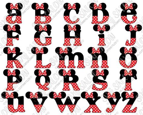 Disney Svg Font Disney Alphabet Svg Ears Svg Minnie Font Mickey Font Images
