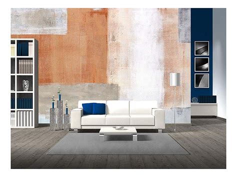 Wall26 Grey And Brown Abstract Art Painting Removable Wall Mural