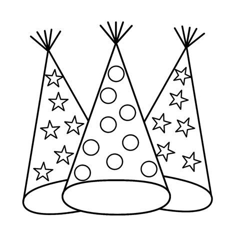 Party Hats Coloring Pages