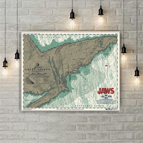 Jaws Amity Island Map Poster Blinkenzo
