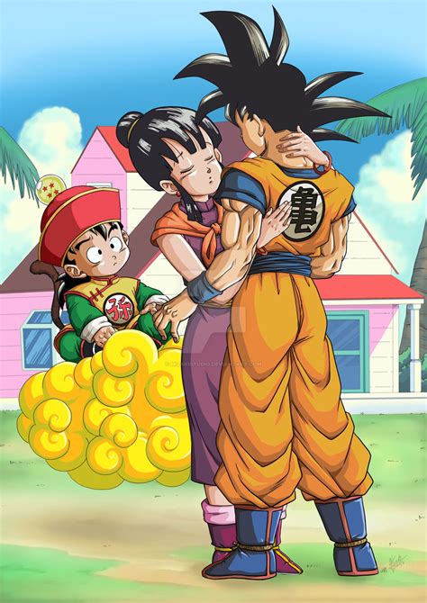 Chichi Kiss Goku By Hizakistudio On Deviantart Goku And Chi Chi