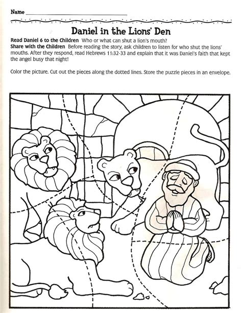 Daniel In The Lion Den Coloring Page Daniel And The