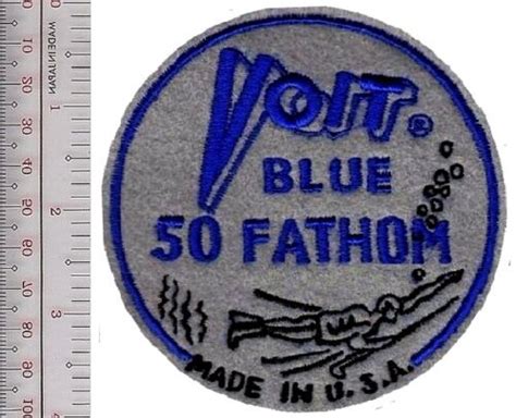 Scuba Diving Usa Amf Voit Blue 50 Fathom Regulator Patch On Grey Felt