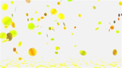 Animated Bursts Of Falling Golden Coins White Background Clipstock