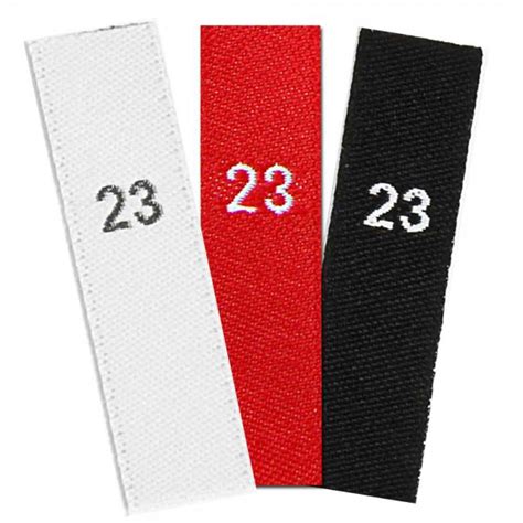 High Quality Woven Size Labels With Numbers Number 23