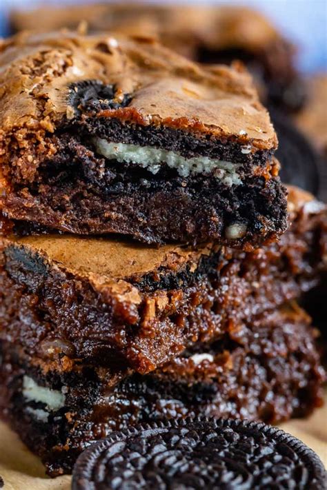 Easy Fudgy Oreo Brownies One Bowl Crazy For Crust