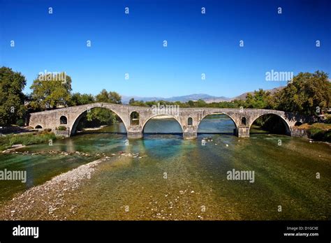 The Legendary Old Stone Arched Bridge Of Arta Crossing Arachtos River