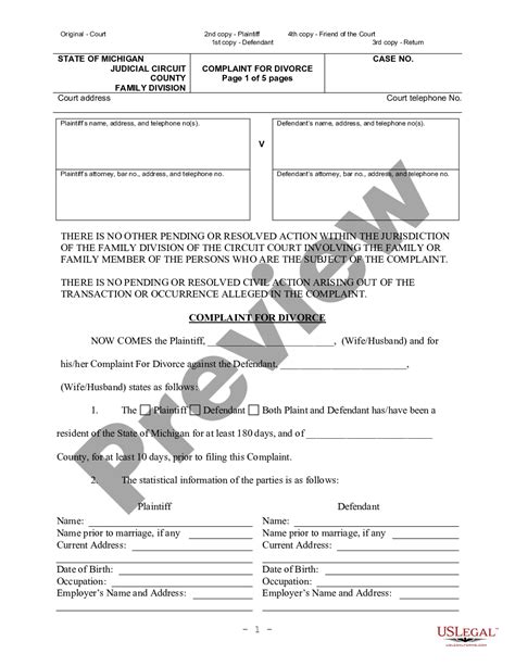Free Printable Michigan Divorce Forms Printable World Holiday
