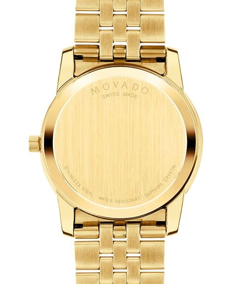 Movado Mens Swiss Museum Classic Gold Pvd Stainless Steel Bracelet