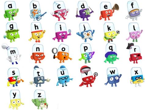 The Letters And Numbers Are Made Up Of Different Cartoon Characters