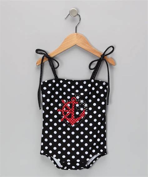 Take A Look At This Lemons And Limes Kids Swimwear Black And White Polka