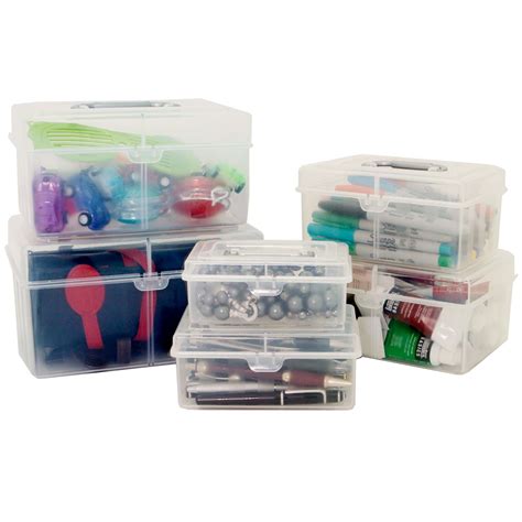 Craft Storage Organizer Containers With Handle Set Of 6 Pcs Craft
