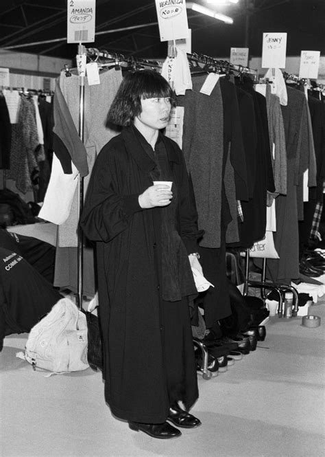 Rei Kawakubo Backstage At Her Spring 1986 Fashion Show Wearing Her Own