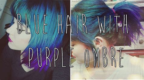 Blue Hair Fading Into Purple Ombre Youtube
