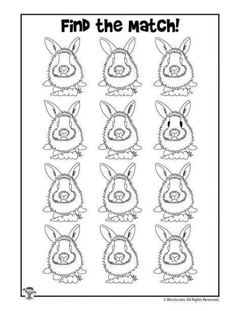 Easter Find The Differencematch Printable Activity Pages Woo Jr