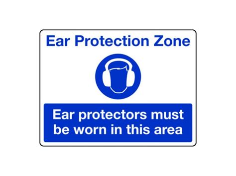 Ear Protection Zone Sign Mandatory Signs Safe Industrial