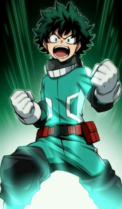 An Anime Character With Black Hair And Green Eyes Holding His Hands Up