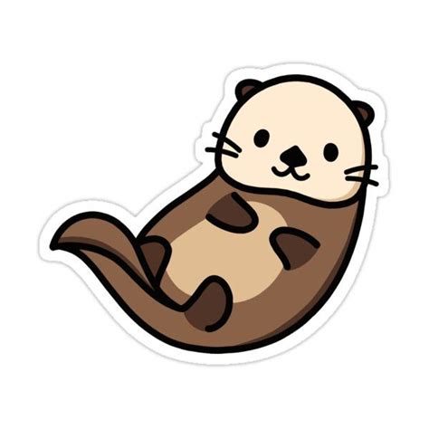 Otter Sticker By Littlemandyart Cute Stickers Cool Stickers Cute