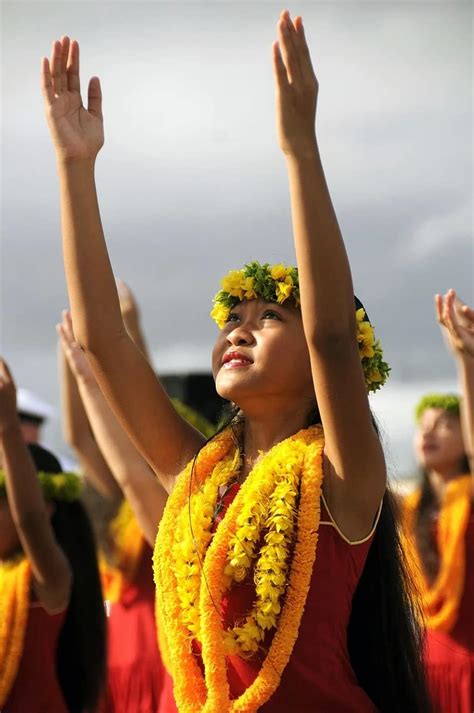 Hawaii Dance Girl Female Hula Island Young Culture Tropical