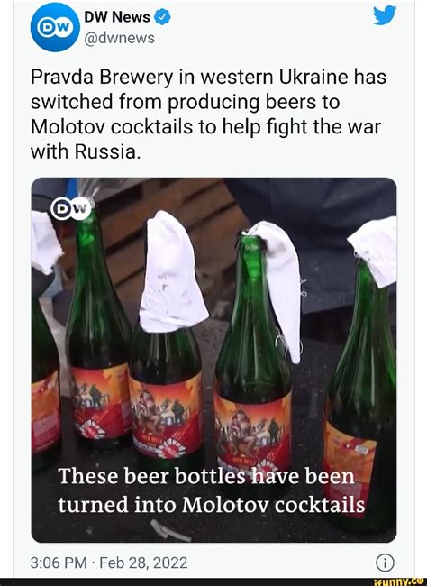 dw news dwnews pravda brewery in western ukraine has switched from producing beers to molotov