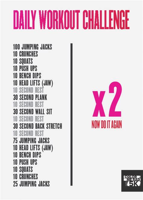 Best 25 Daily Workout Challenge Ideas On Pinterest Daily Workout
