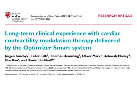 Long Term Clinical Experience With Cardiac Contractility Modulation
