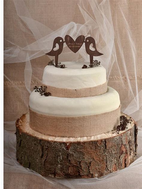 Rustic Cake Topper Wood Cake Topper Monogram Cake Topper
