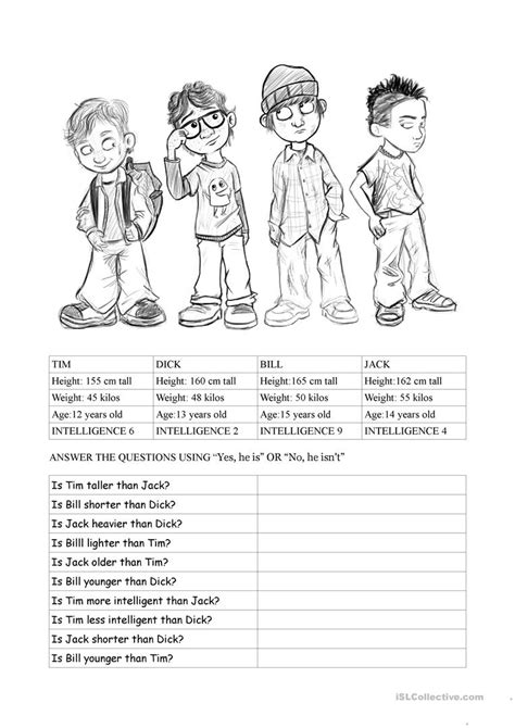 Comparative and superlative adjectives random wheel. EASY COMPARATIVES worksheet - Free ESL printable ...