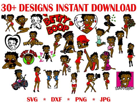 African American Betty Boop Svg Clipart Svg Png Dxf  Etsy