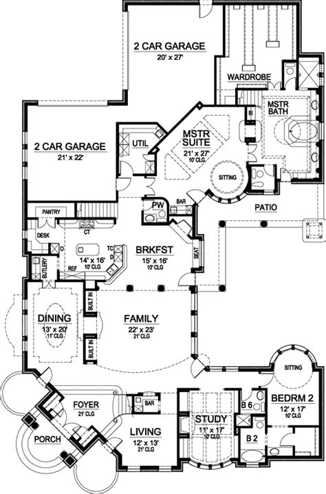 261 land size (square wah) : Luxury Style House Plans - 6909 Square Foot Home , 2 Story ...