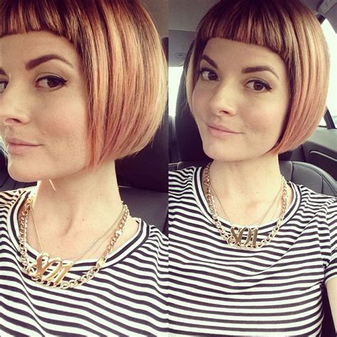 Its a tough job to let go your long hair sometimes. Short bangs. Blunt bob. Chin length hair. | Lunatic fringe ...