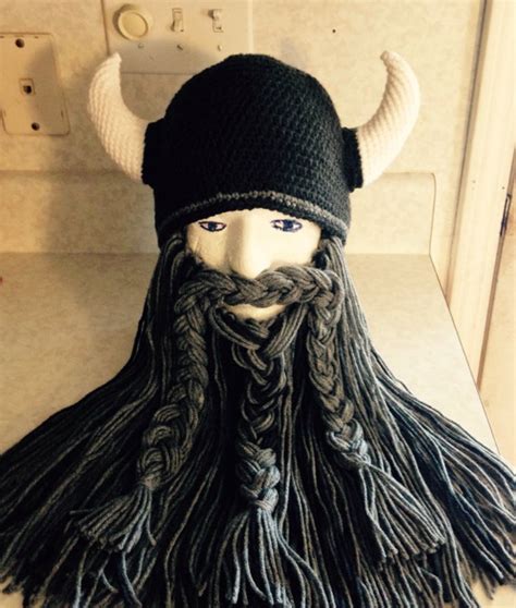 Crochet Bearded Viking Helmet