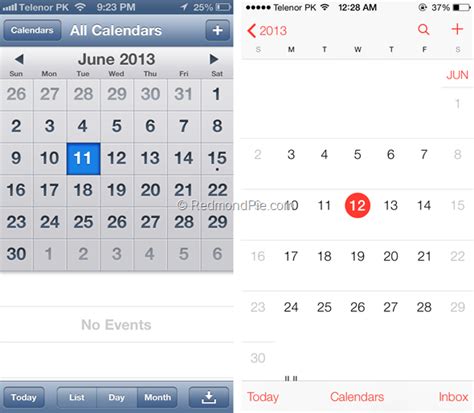 Highest rated shared online calendar for groups. iOS 7 vs iOS 6 - Side By Side Visual Comparison [IMAGES ...