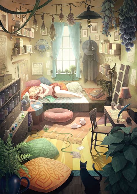 A Magic Students Room Original Anime Art Dreamy Art Cute Art