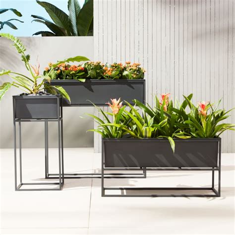 Create and plant your dream garden with the raised garden bed kit. Kronos Outdoor Raised Planters | CB2