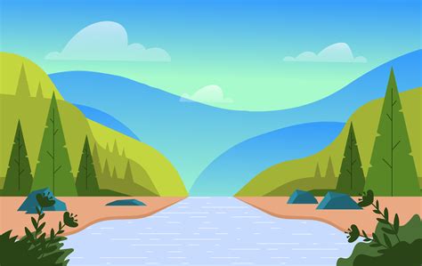 Vector Landscape Illustration 360286 Vector Art At Vecteezy