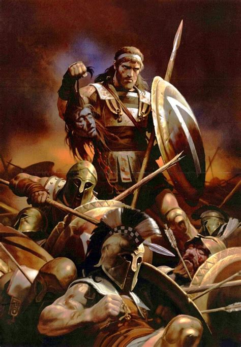 Greek Warrior Battle Painting