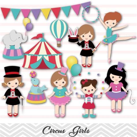 Circus Clip Art Circus Girls Clipart Carnival Clipart 00193 Clip
