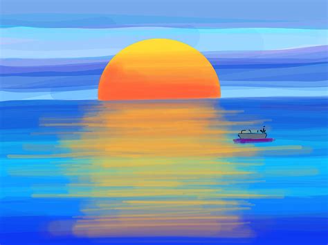 Sunset Drawing By Fayrouz Hassan Fine Art America