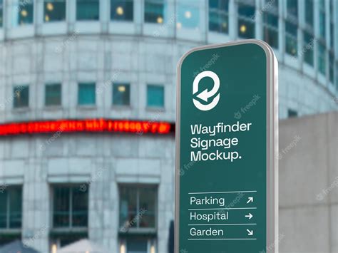 Premium Psd Outdoor Wayfinder Signage Mockup