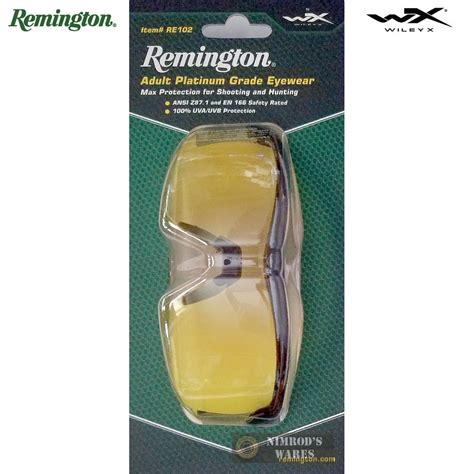 Remington Wiley X Shooting Glasses Ballistic Blk Yellow Adult Re102