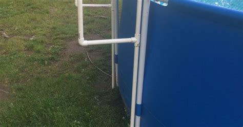 Rebar supports the goal posts. Above ground Pool cover holder. pvc | Pool I ️water ...