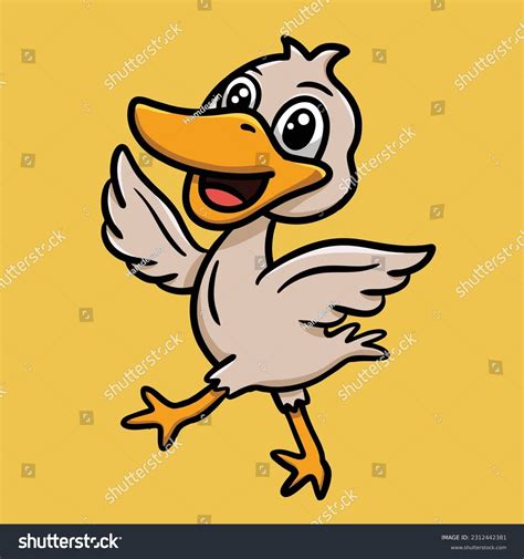 Cute Duck Mascot Cartoon Character Design Royalty Free Stock Vector 2312442381