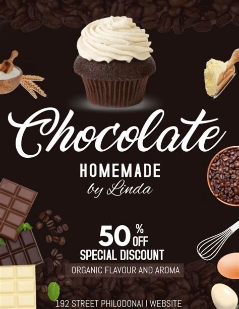 Custom Chocolate Homemade Chocolate Bake Sale Flyer Cafe Posters