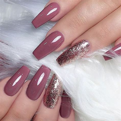 Black and gold coffin nails new expression nails. Coffin Medium Rose Gold Acrylic Nails - Nail and Manicure ...