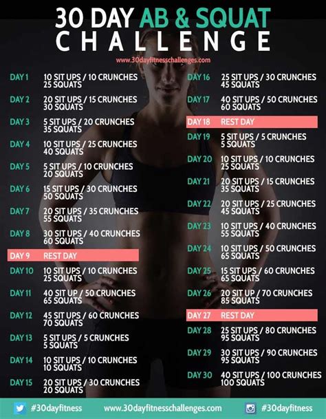 Great 30 Day Ab And Glute Challenge Squats Workout Challenge Squat And Ab Challenge 30 Day